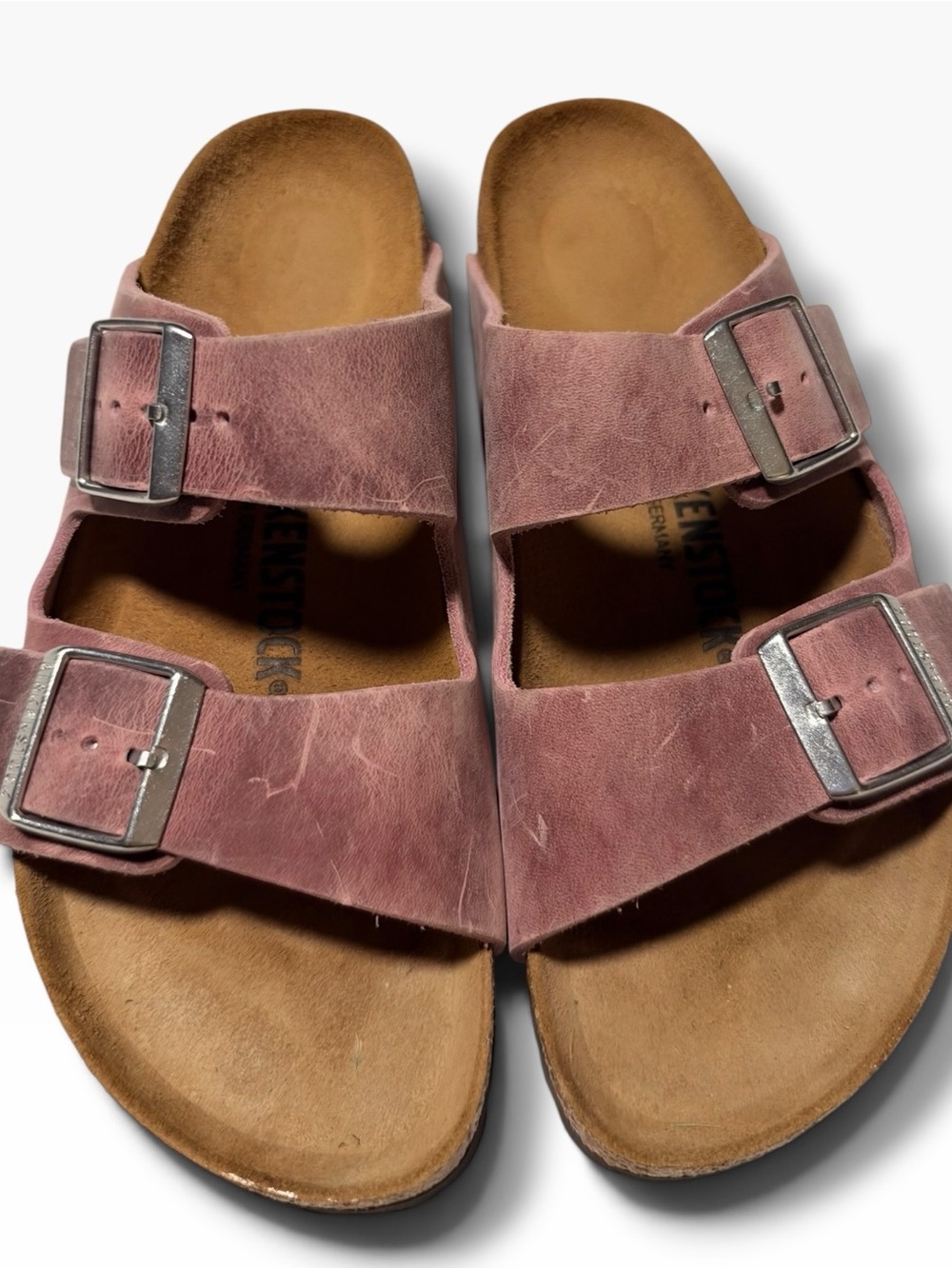 Birkenstock Arizona Faded Purple Nubuck Leather Sandals size 39 Like New